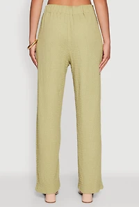 Womens Trendy Solid High Waisted Wide Leg Pants,