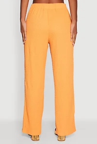 Trendy Solid High Waisted Wide Leg Pants