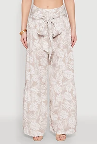 Womens Airy Tie Front Tiered Leg Palazzo Pants, Multi,