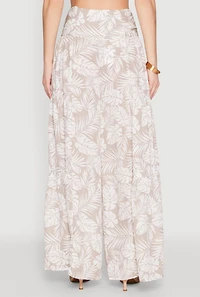 Womens Airy Tie Front Tiered Leg Palazzo Pants, Multi, Size S