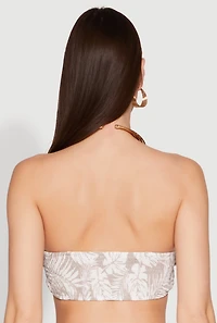 Womens Ruched Front Bandeau Top, Beige,