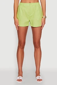 Womens Chic High Waisted Shorts with Pockets, M