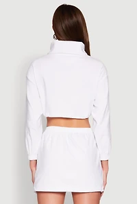 Womens Hyperstretch Asymmetrical Zip Front Jacket, White, Size L