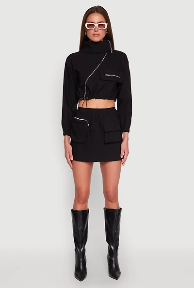 Hyperstretch Cargo Pocket Mini Skirt