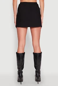 Womens Hyperstretch Cargo Pocket Mini Skirt, Black, Size M