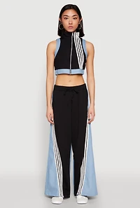 Color Blocked Contrast Trim Drawstring Pants