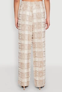 Spoon Jeans Plaid Frayed Wide Leg Pants