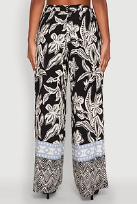 Womens Spoon Jeans High Waisted Printed Pattern Palazzo Pants,