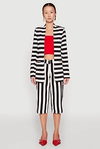 Womens Striped Dress Capri Pants, Multi, Size S