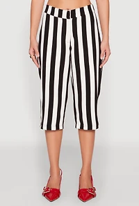 Womens Striped Dress Capri Pants, Multi, Size S