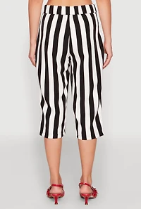 Womens Striped Dress Capri Pants, Multi, Size S
