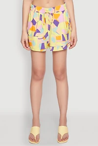 Womens Spoon Jeans Geometric Print Shirt, Multi, Size L