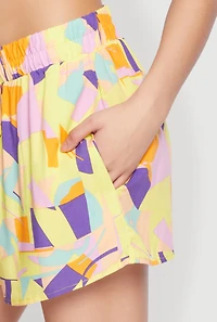 Womens Spoon Jeans Geometric Print Shirt, Multi, Size L