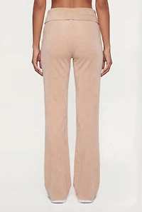 Acid Wash Fold Over High Waisted Pants
