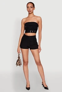 Womens Hyper Stretch Utility Tube Top, Black, Size L