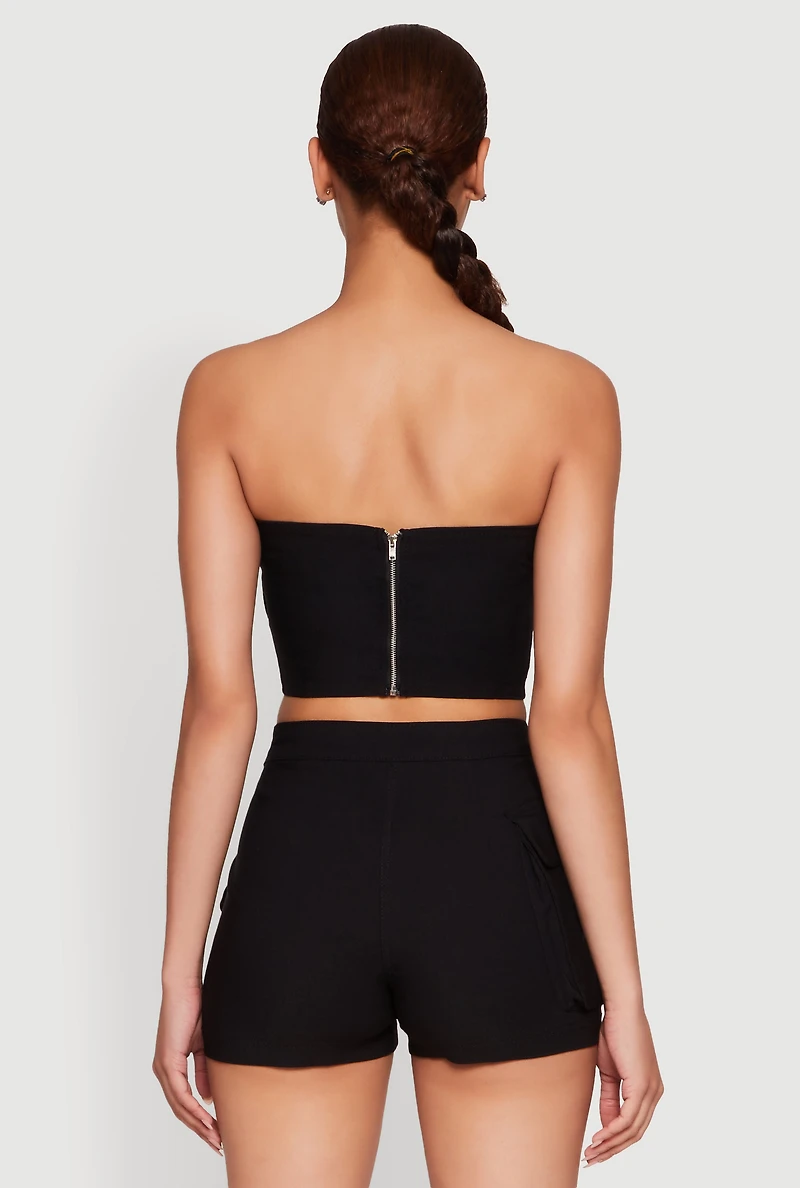 Womens Hyper Stretch Utility Tube Top, Black,