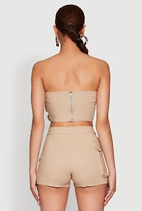 Womens Hyper Stretch Utility Tube Top, Beige, Size S