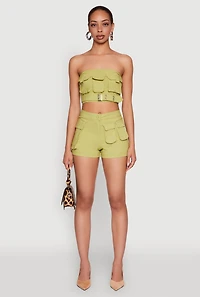 Womens Hyper Stretch Utility Tube Top, Green, Size S