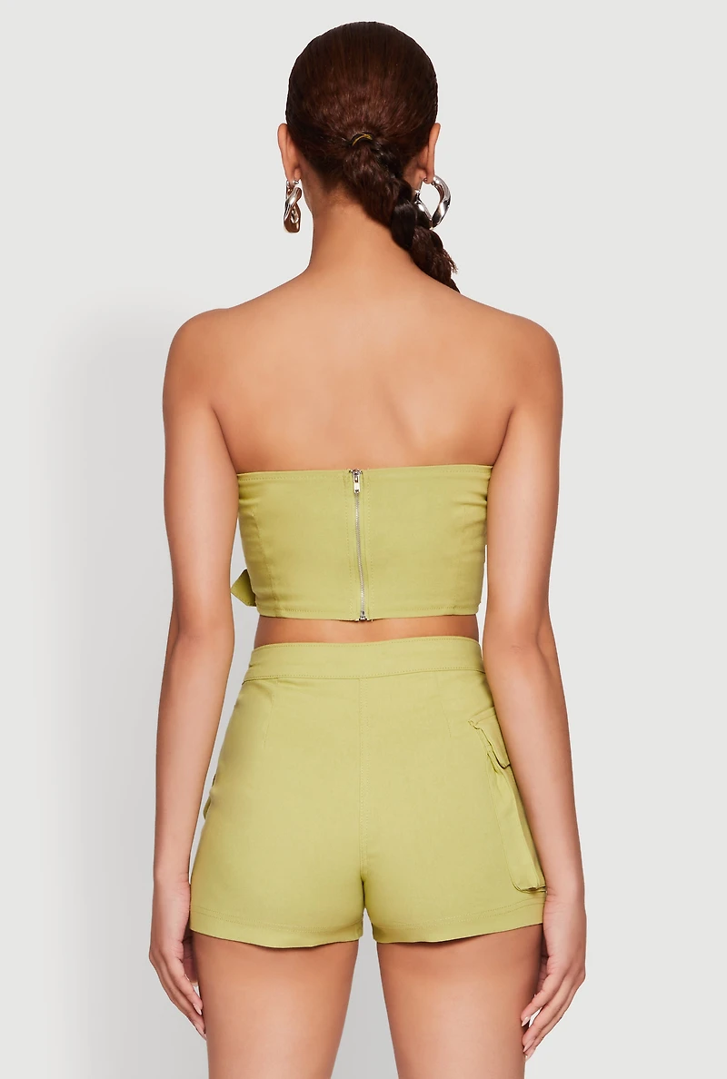 Womens Hyper Stretch Utility Tube Top, Green, Size S