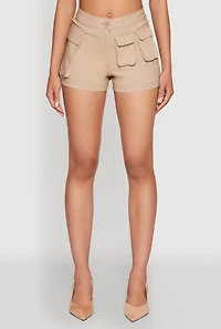 Womens Hyper Stretch Utility Shorts, Khaki,
