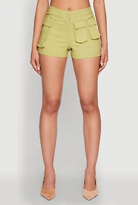 Womens Hyper Stretch Utility Shorts, Green, Size S