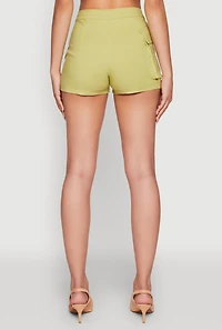 Womens Hyper Stretch Utility Shorts, Green, Size S