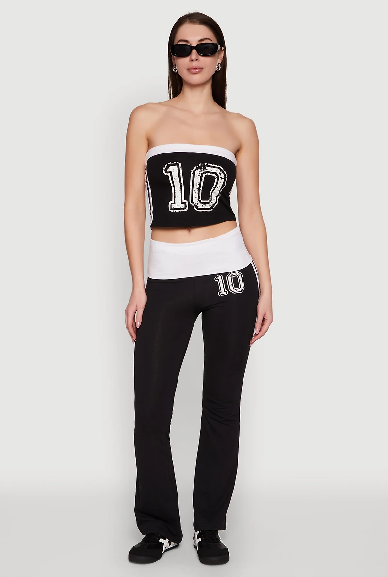 Varsity Stripe Graphic Print Tube Top