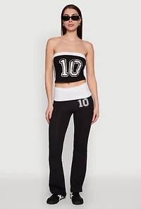 Varsity Stripe Graphic Print Tube Top