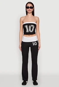 Varsity Stripe Graphic Print Tube Top