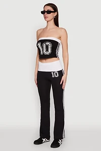 Varsity Stripe Graphic Print Tube Top