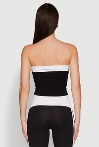 Varsity Stripe Graphic Print Tube Top