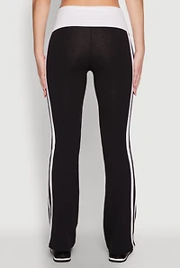 Womens Varsity Stripe Graphic Print Pants, Black, Size L
