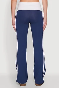 Womens Varsity Stripe Graphic Print Pants, Blue, Size M