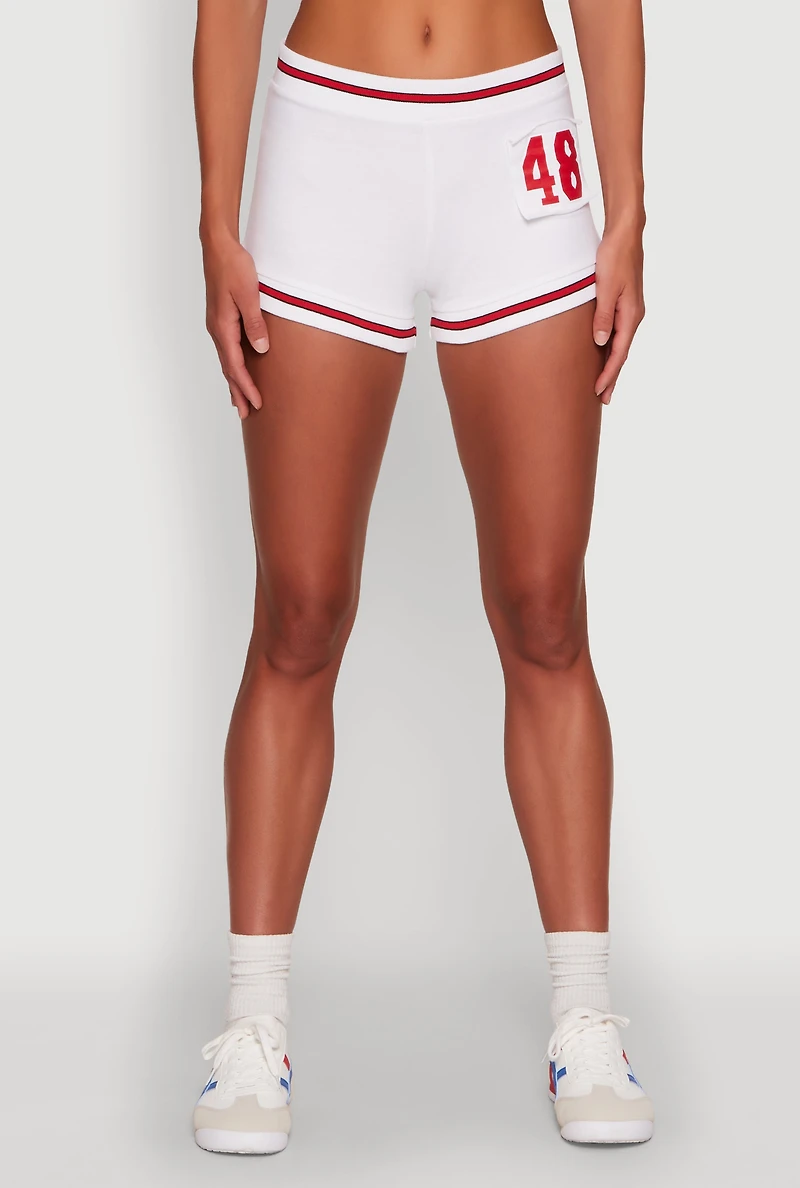 Womens 48 Athletic Shorts, White, Size M