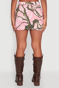 Hunter Camo Print Zip Cargo Pocket Skirt