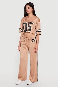 Lace Trim 05 Graphic Cropped Mesh Jersey