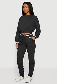 Drawstring Waist Ruched Skinny Leg Pants