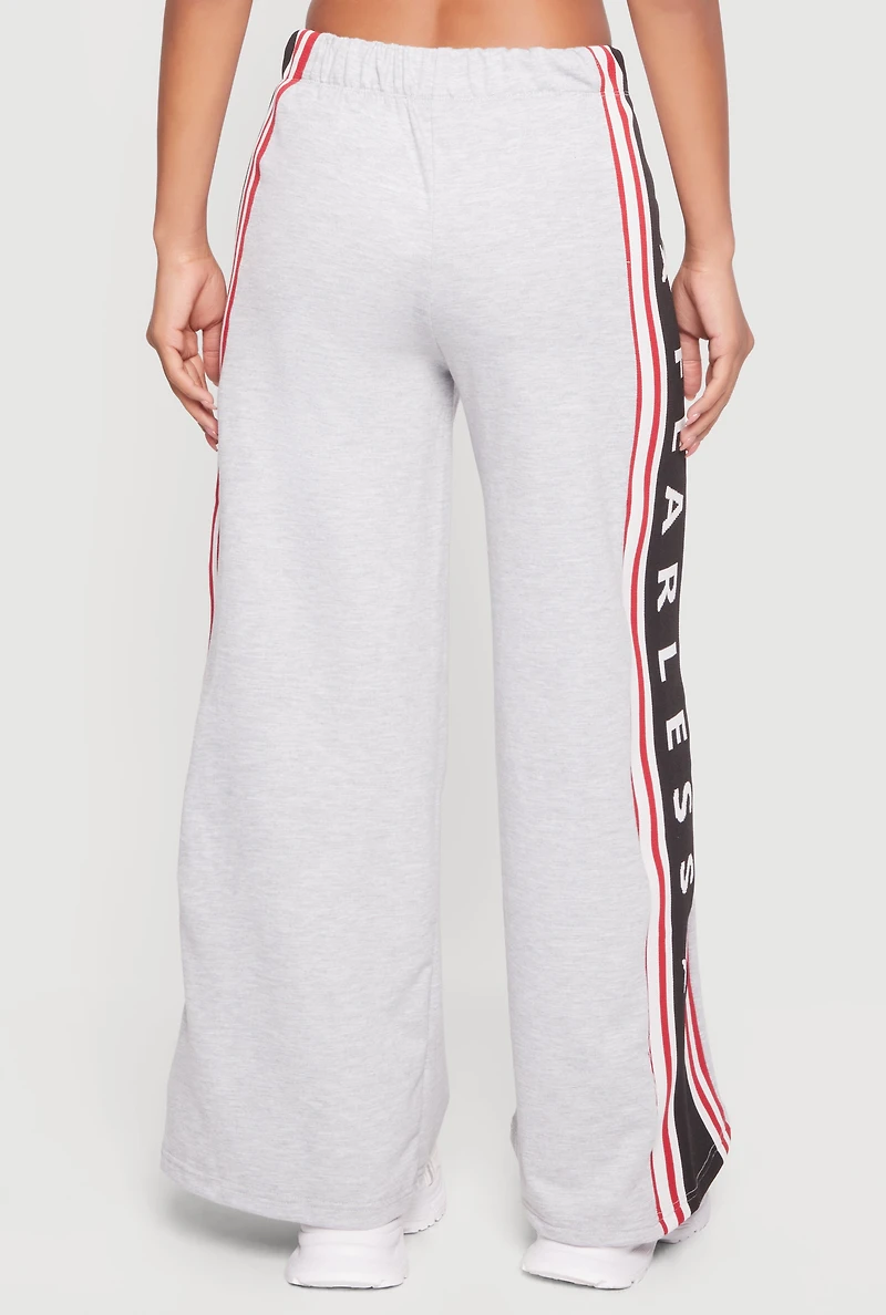 Fearless Graphic Side Stripe Wide Leg Sweatpants