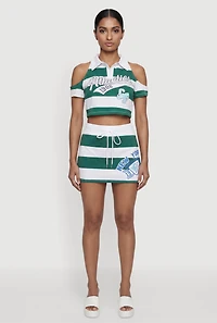 Graphic Striped Mini Skirt