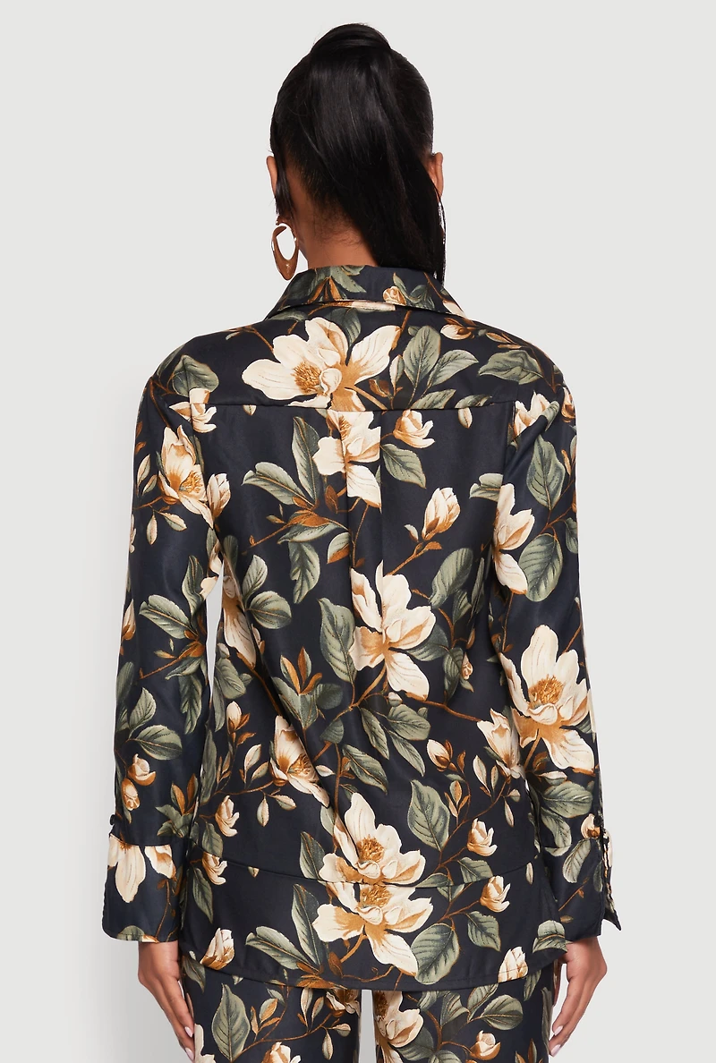 Womens Spoon Jeans Button Front Shirt, Multi, Size S