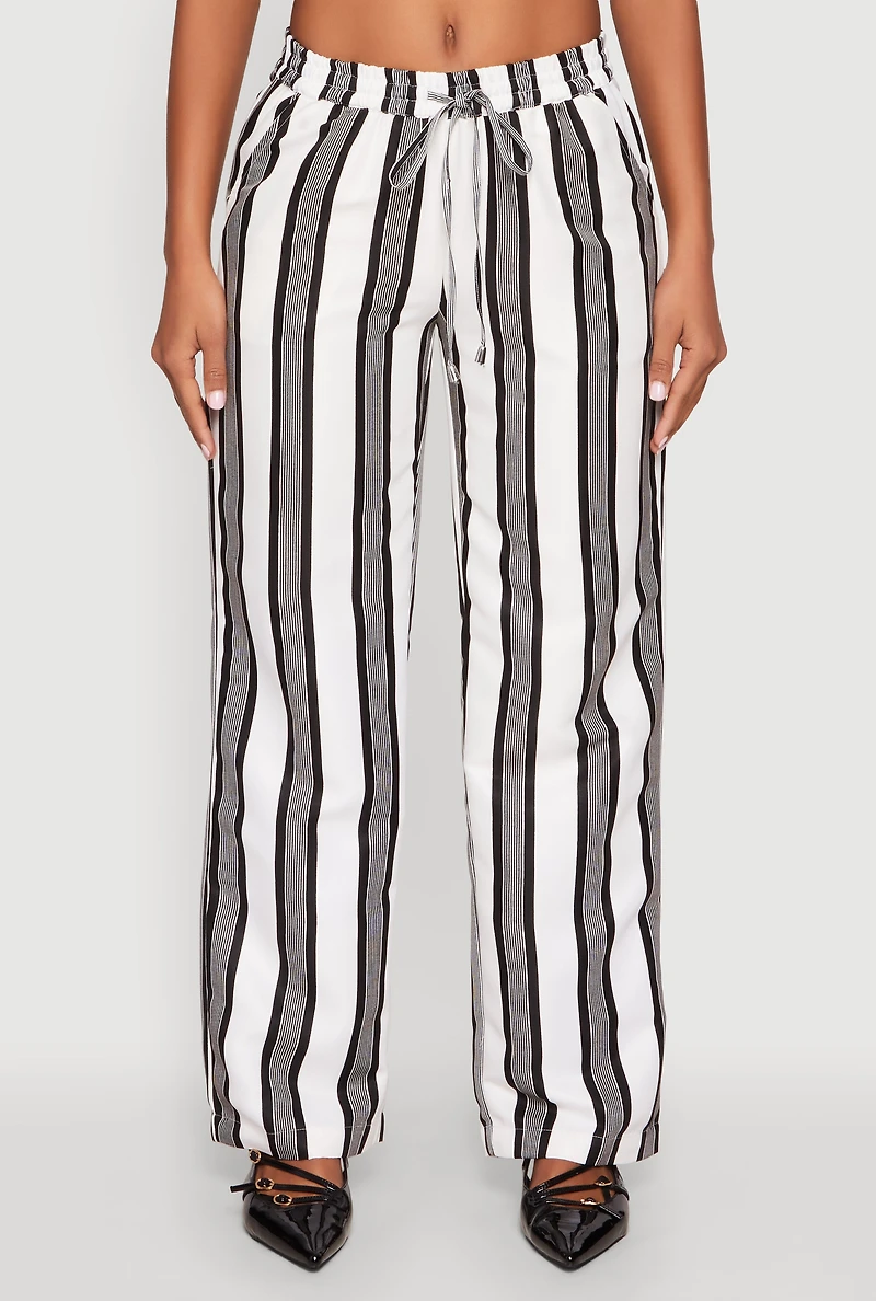 Womens Spoon Jeans Drawstring Wide Leg Pants, M