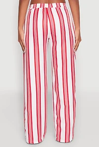 Womens Spoon Jeans Drawstring Wide Leg Pants, Red,