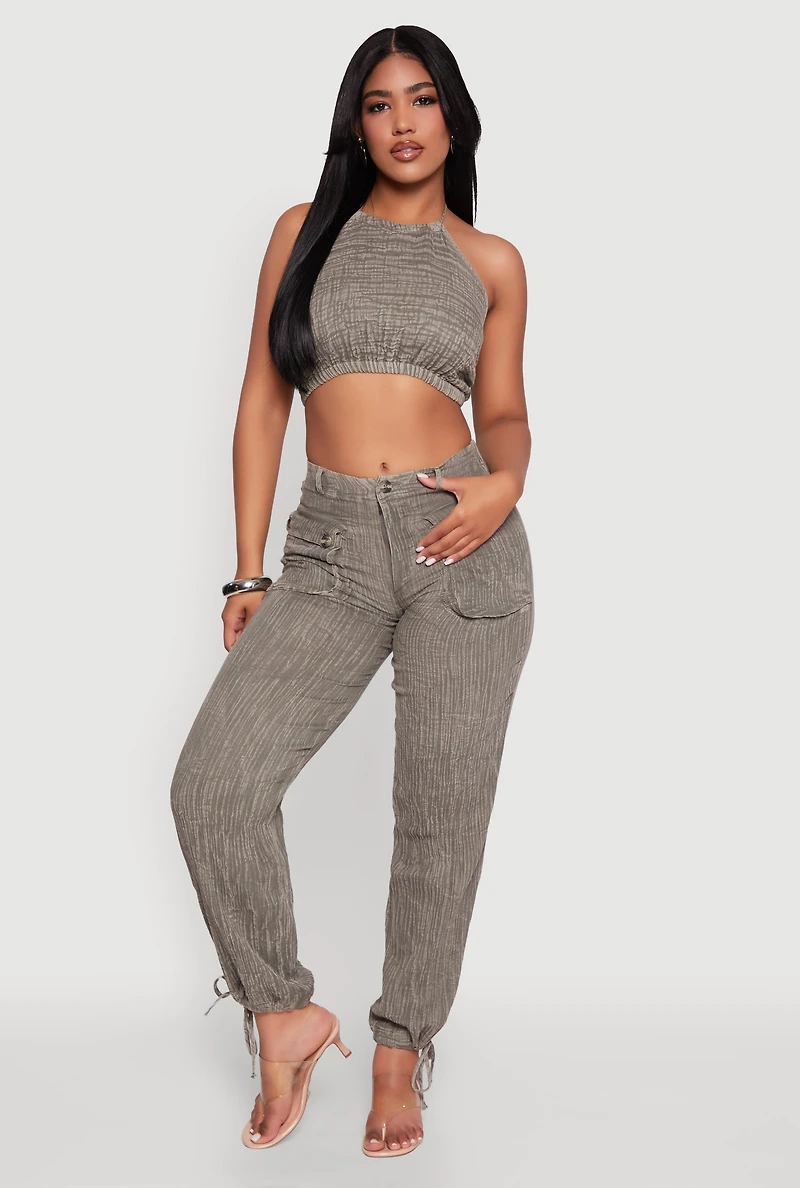 Spoon Jeans Gauze Knit Cargo Joggers