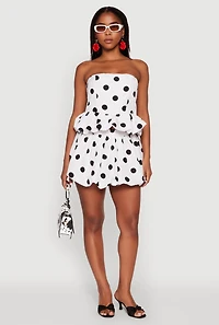 Spoon Jeans High Waisted Polka Dot Bubble Skirt