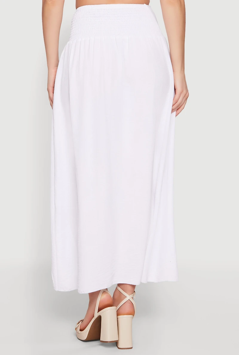Metallic Detail Faux Wrap Maxi Skirt