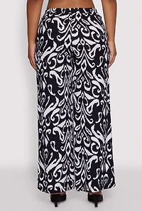 Womens Spoon Jeans Printed Pattern Palazzo Pants, Multi, Size XL