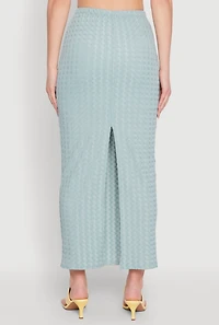 Womens Textured Knit High Waisted Maxi Skirt,