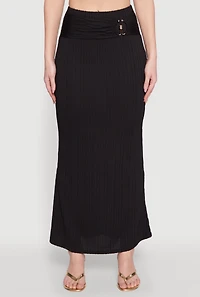 Womens O Ring Metallic Detail Maxi Skirt,