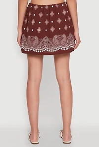 Womens Bandana Print Mini Skirt,