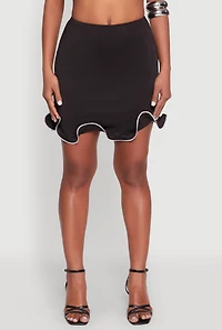 Womens Wave Structured Mini Skort, Black, Size S
